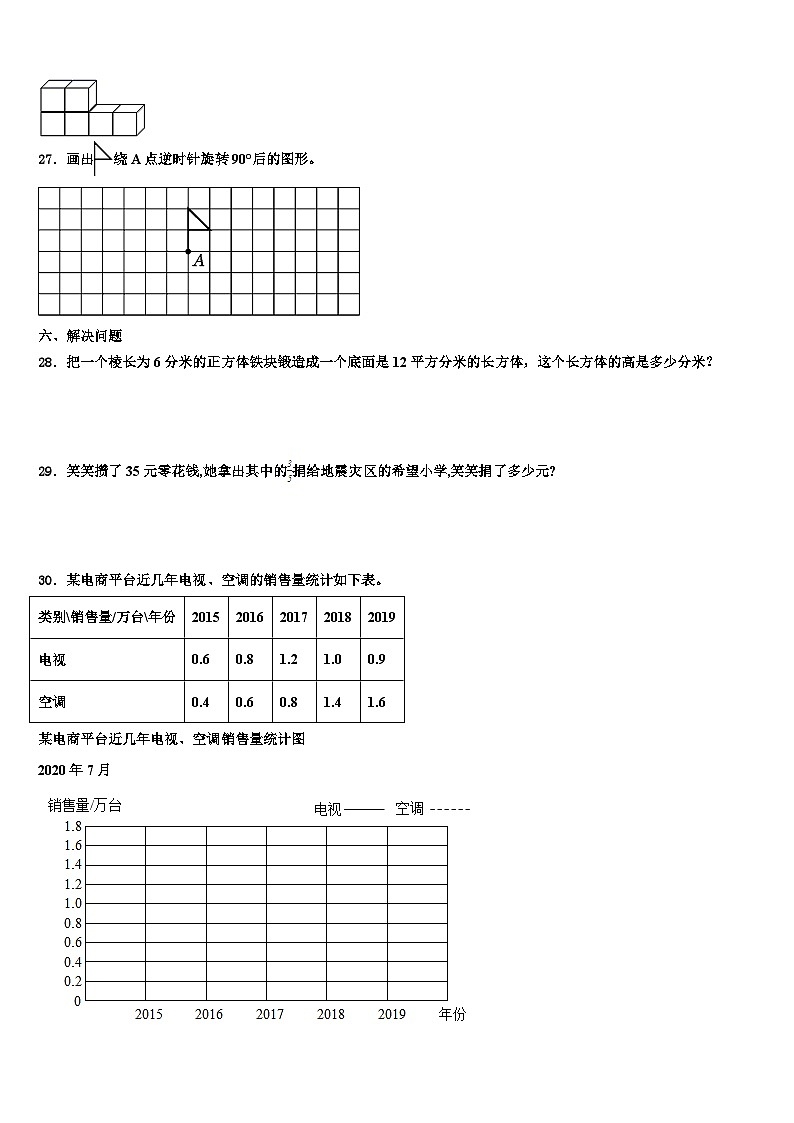 2023年安徽省阜阳市颍东区五年级数学第二学期期末学业水平测试试题含解析第3页