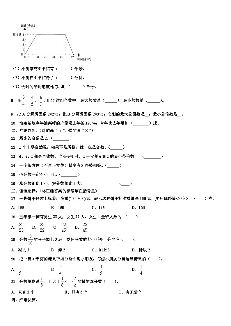 2023年浙江省台州市数学五年级第二学期期末质量跟踪监视模拟试题含解析02