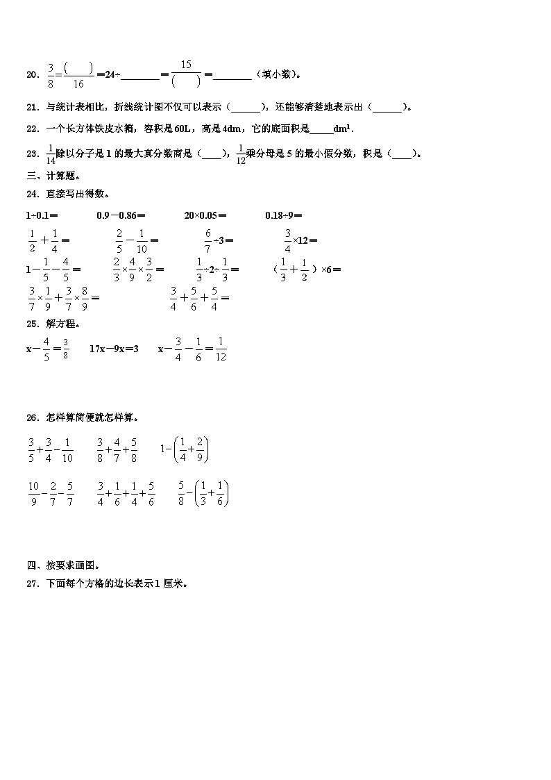 2023年湖南省怀化市辰溪县数学五下期末统考试题含解析第3页