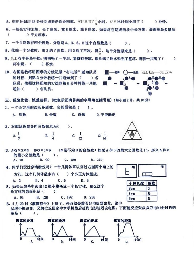 2022-2023学年湖北省武汉市洪山区五年级下期末数学试卷第2页