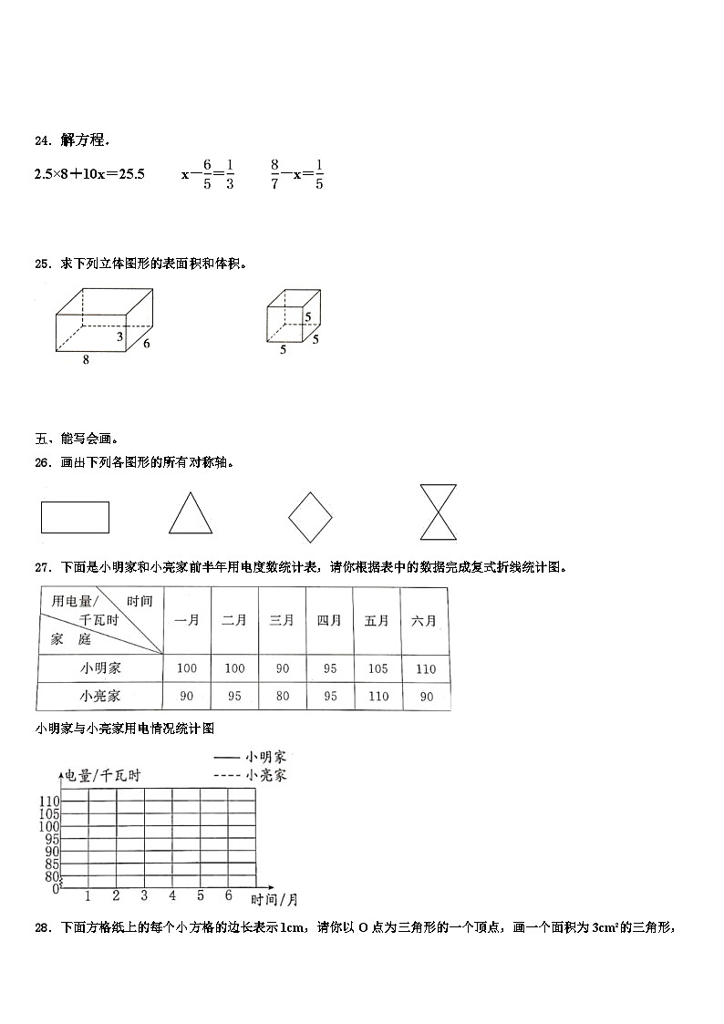 2023年邵阳市武冈市数学五下期末调研试题含解析03