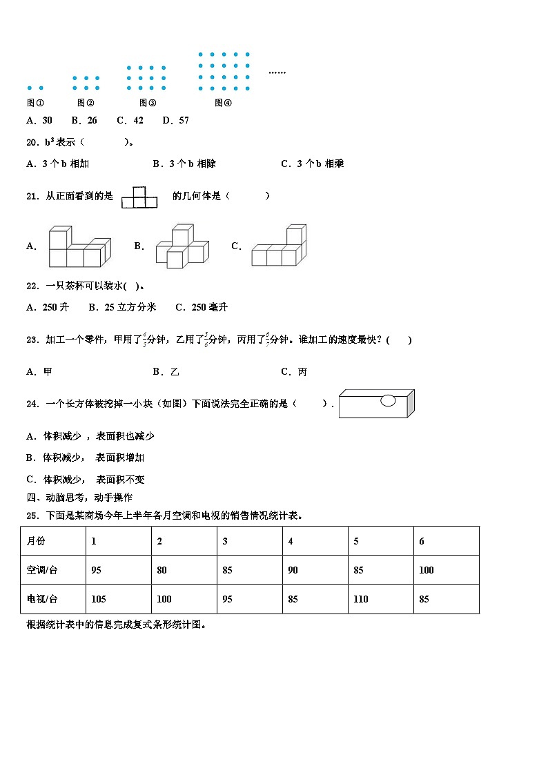 2023年长沙市开福区数学五年级第二学期期末达标检测模拟试题含解析03
