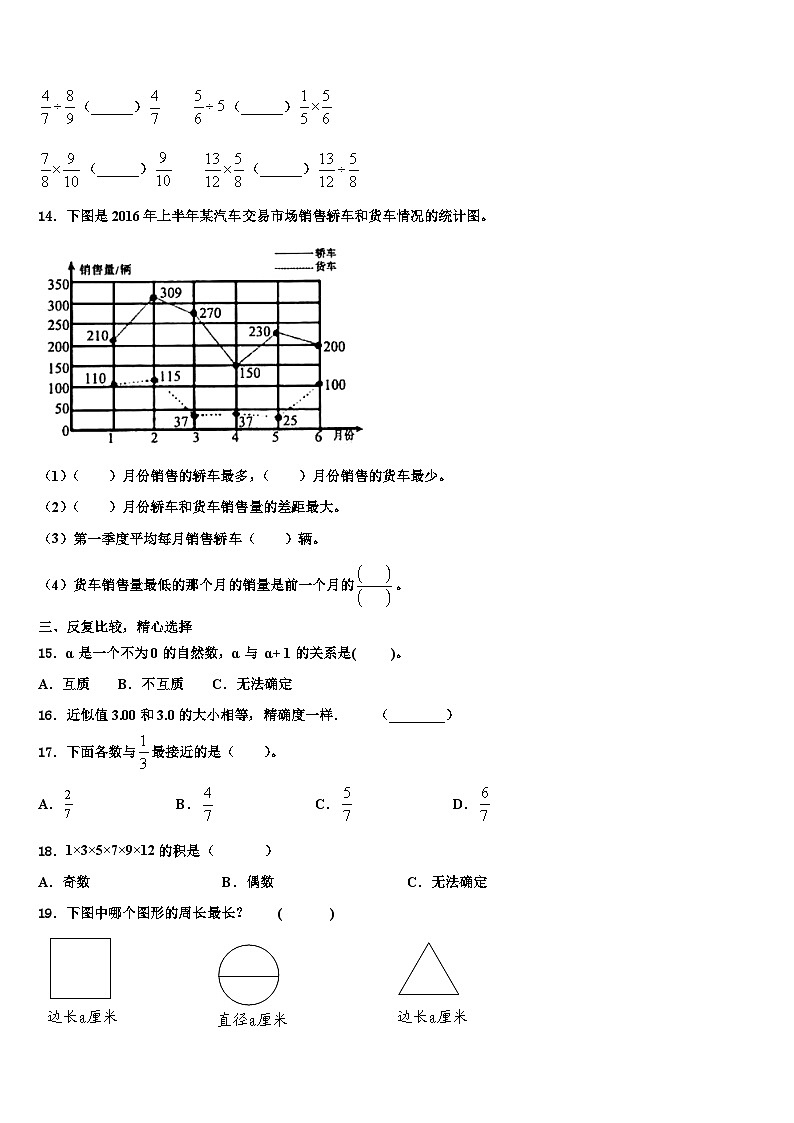 2023年龙马潭区五年级数学第二学期期末质量检测试题含解析02