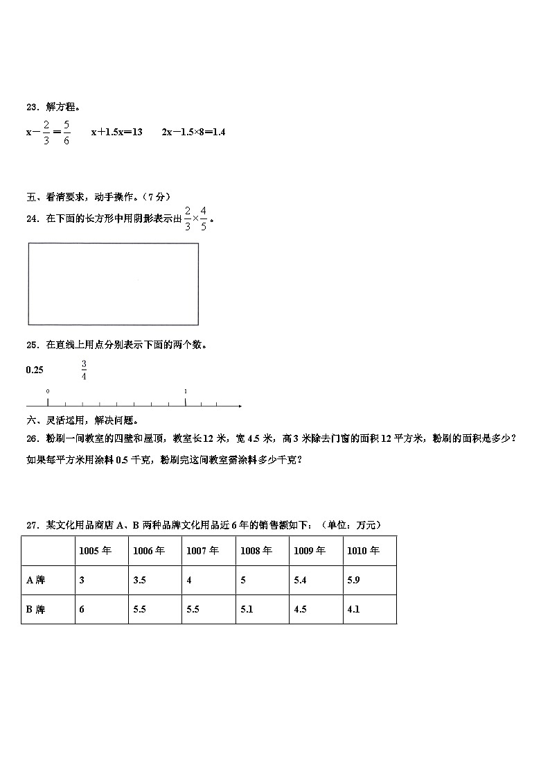 云南省临沧地区凤庆县2023年数学五下期末质量跟踪监视试题含解析03