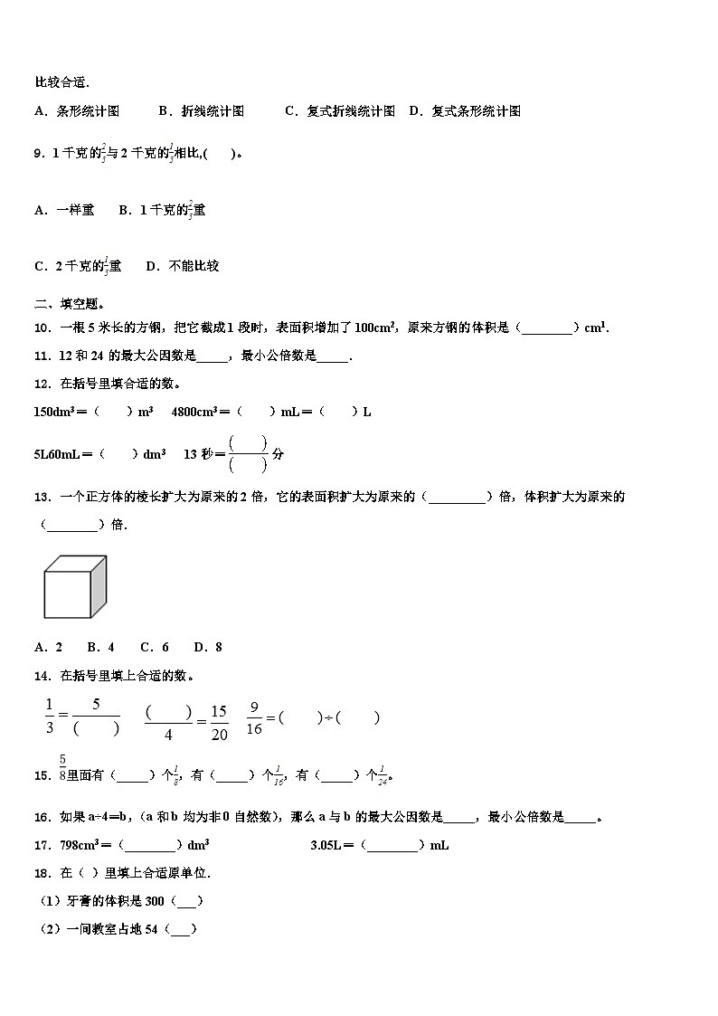 什邡市2022-2023学年数学五年级第二学期期末质量检测试题含解析第2页