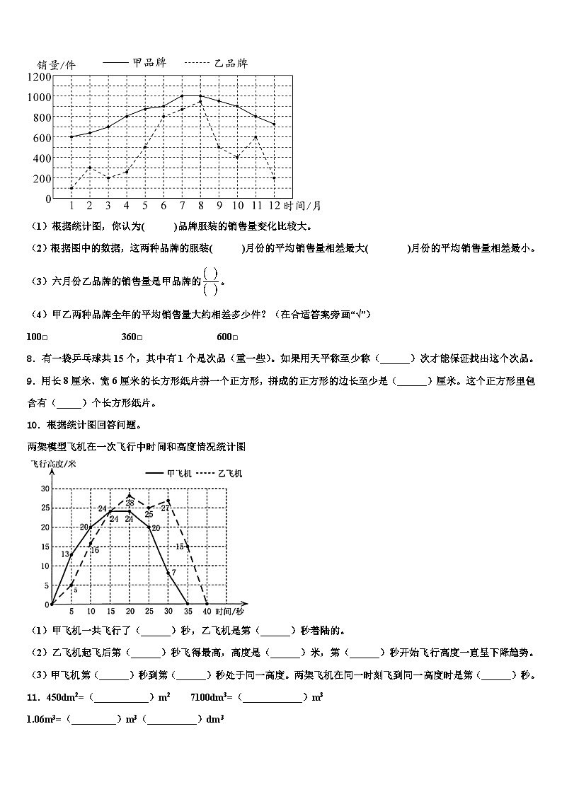 北京市朝阳区2022-2023学年数学五下期末教学质量检测模拟试题含解析02