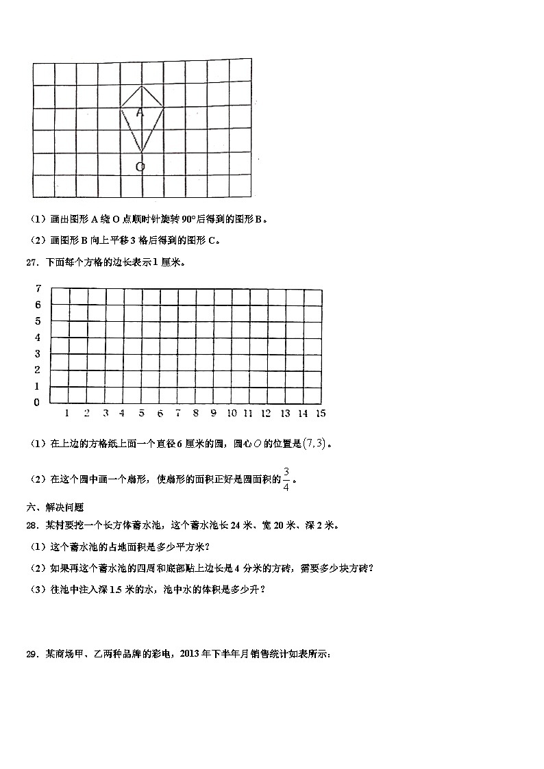 合水县2022-2023学年数学五年级第二学期期末复习检测模拟试题含解析03