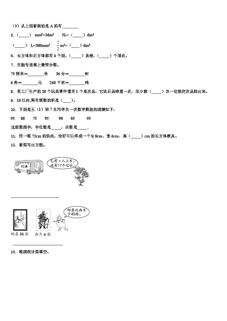 南充市仪陇县2023年数学五下期末经典模拟试题含解析第2页