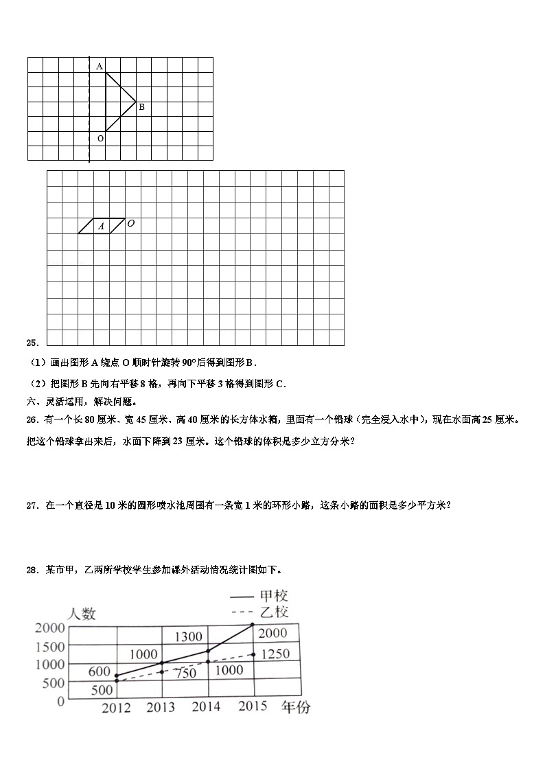 山东省菏泽外国语学校2022-2023学年数学五年级第二学期期末质量跟踪监视模拟试题含解析第3页