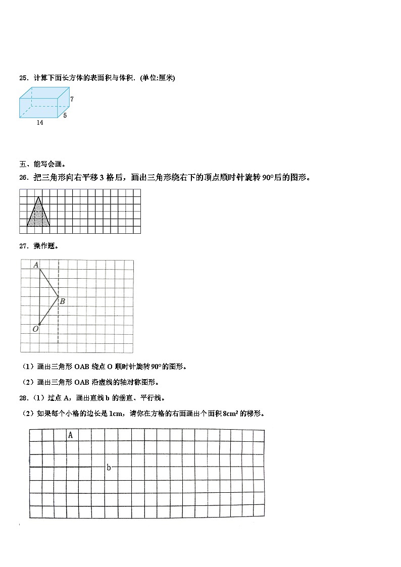 山南地区隆子县2022-2023学年数学五年级第二学期期末统考模拟试题含解析第3页