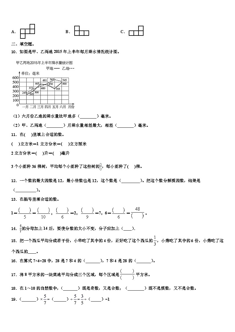 广东省云浮市郁南县2023年数学五年级第二学期期末质量检测模拟试题含解析第2页