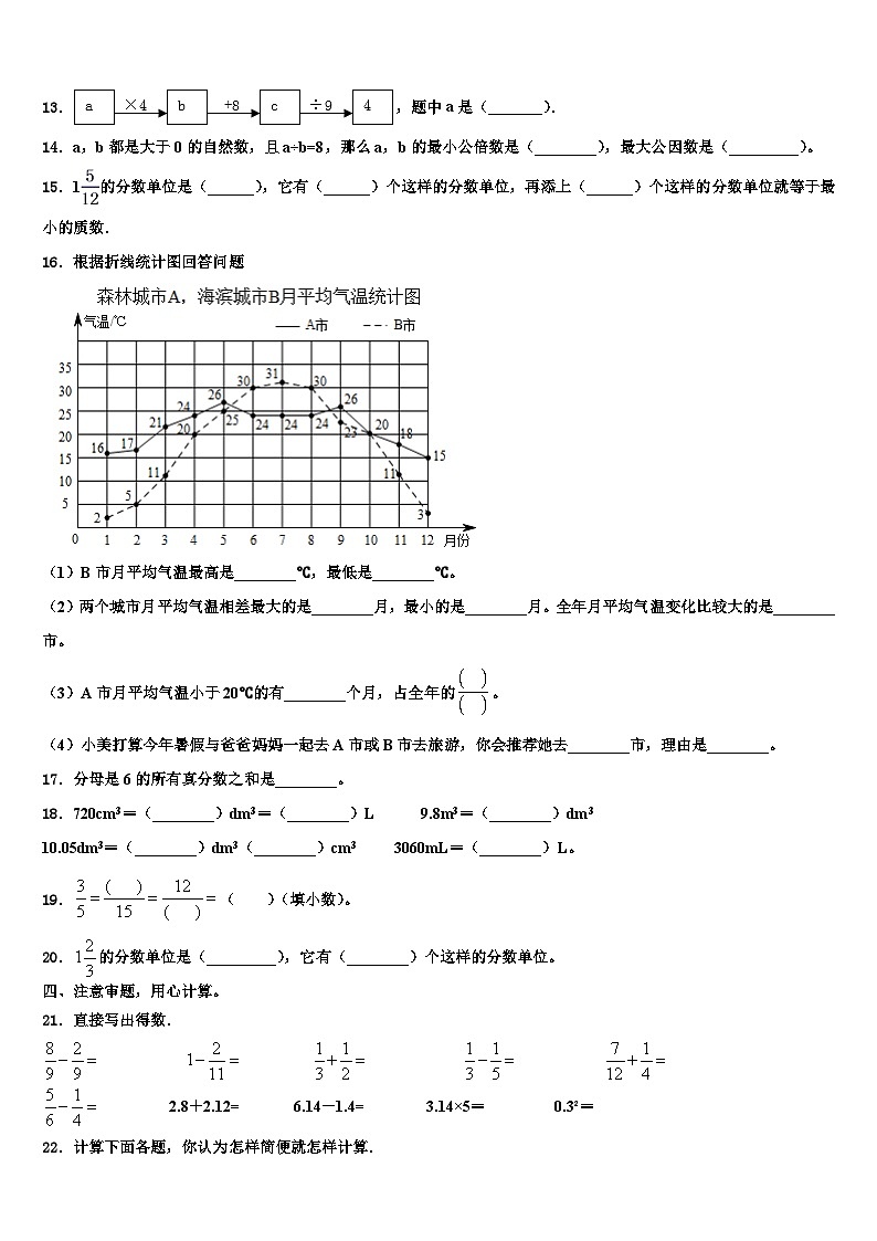 2023年那曲地区巴青县五年级数学第二学期期末学业水平测试试题含解析第2页
