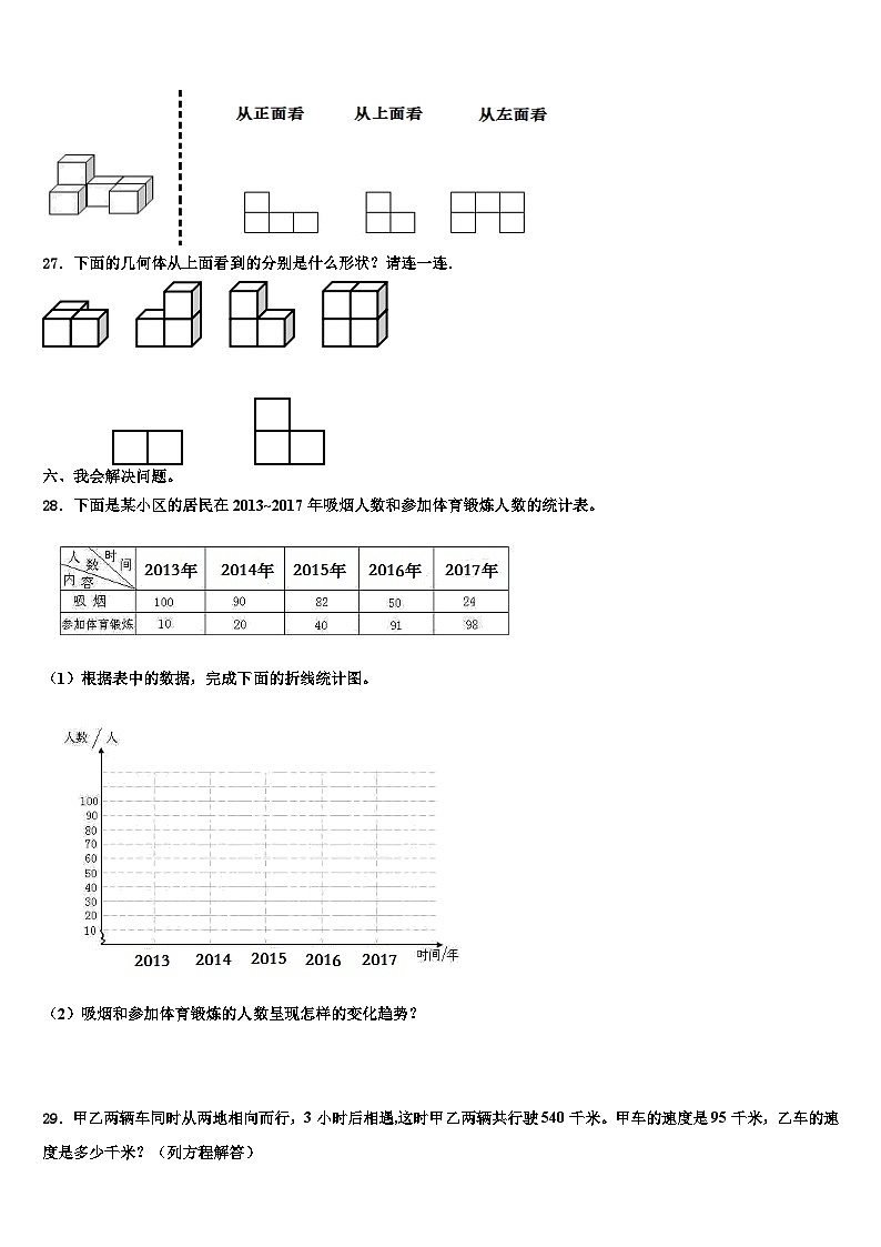 安徽省马鞍山市雨山区2022-2023学年数学五年级第二学期期末学业水平测试模拟试题含解析第3页