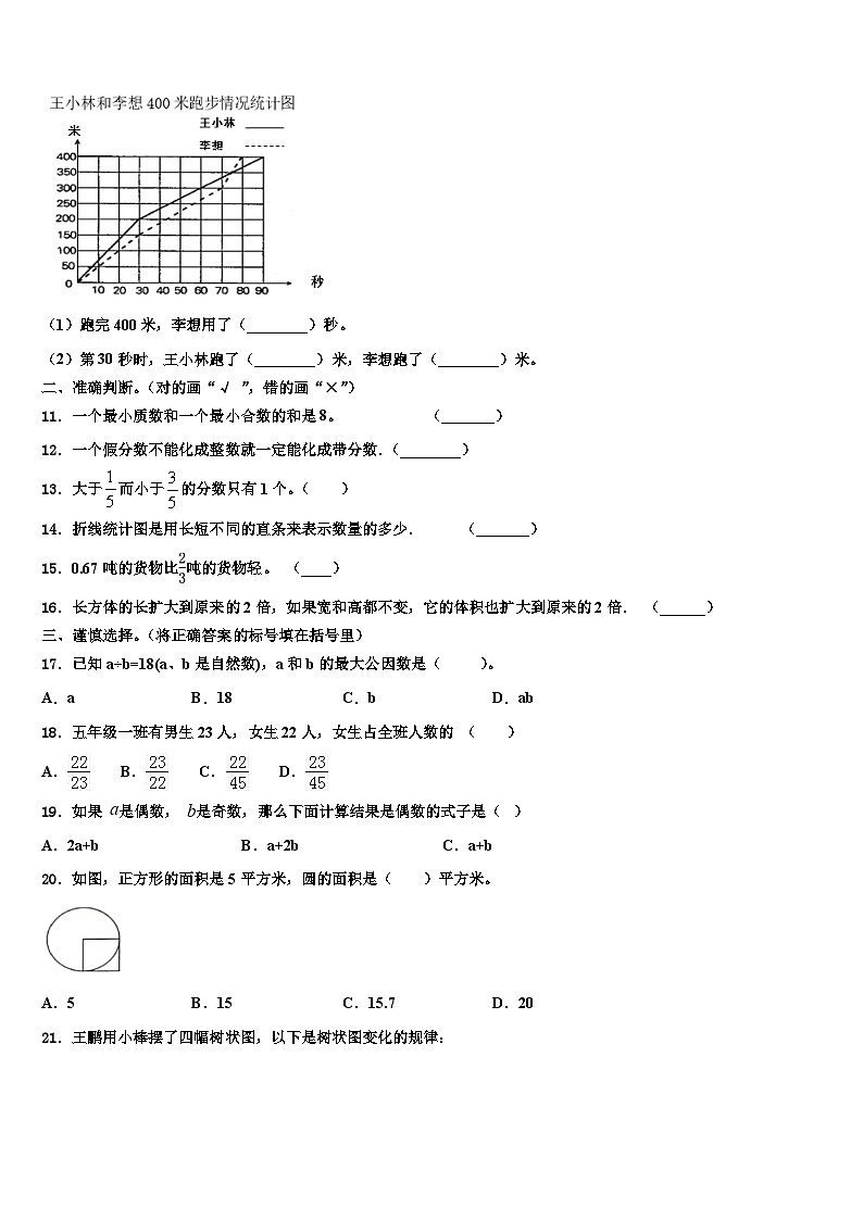广东省茂名市化州市2022-2023学年数学五年级第二学期期末质量检测试题含解析02