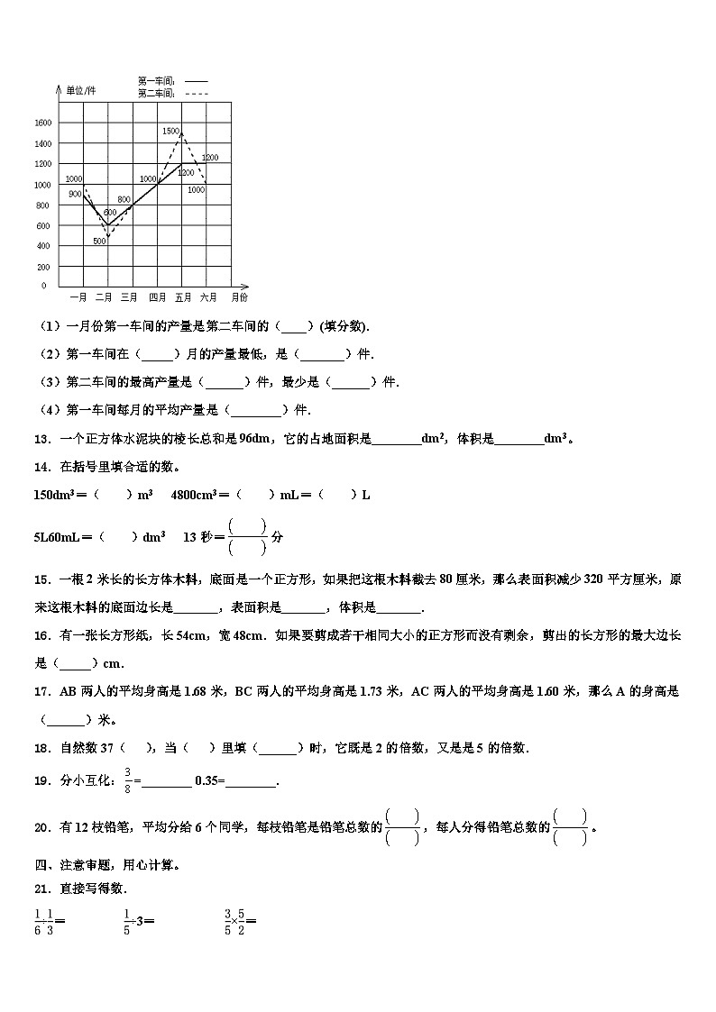 广东省深圳市福田区莲花小学2023年数学五下期末综合测试模拟试题含解析第2页