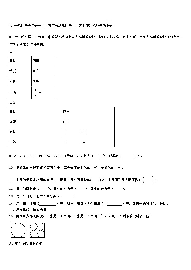 广东省韶关市乐昌市2023年数学五下期末经典试题含解析02