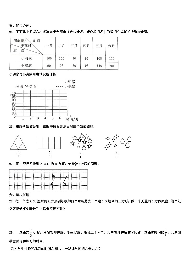 广东省韶关市新丰县2023年数学五年级第二学期期末综合测试试题含解析第3页