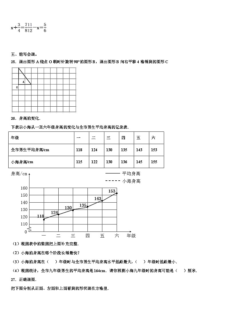 2023年昭通市大关县数学五下期末统考模拟试题含解析第3页
