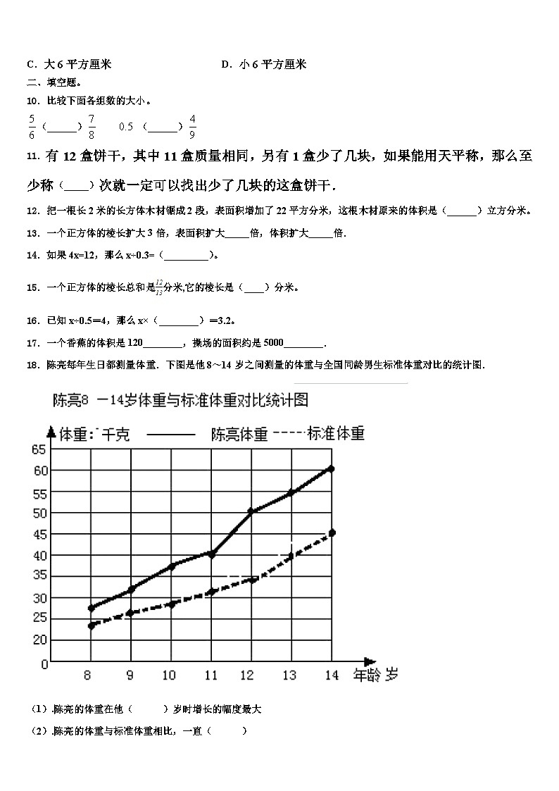 廊坊市永清县2022-2023学年数学五年级第二学期期末调研模拟试题含解析第2页