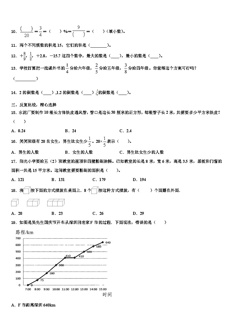 庆阳市宁县2023年五年级数学第二学期期末统考试题含解析第2页