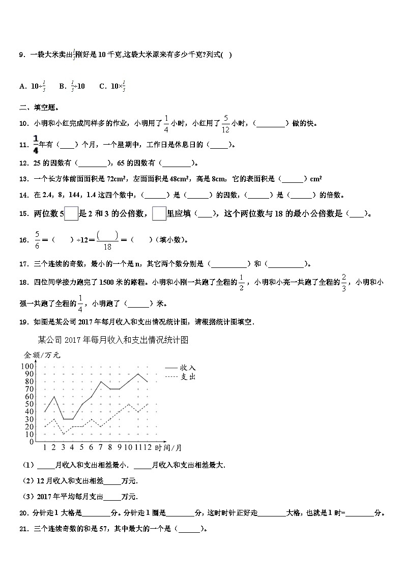 文登市2023年数学五下期末考试模拟试题含解析第2页