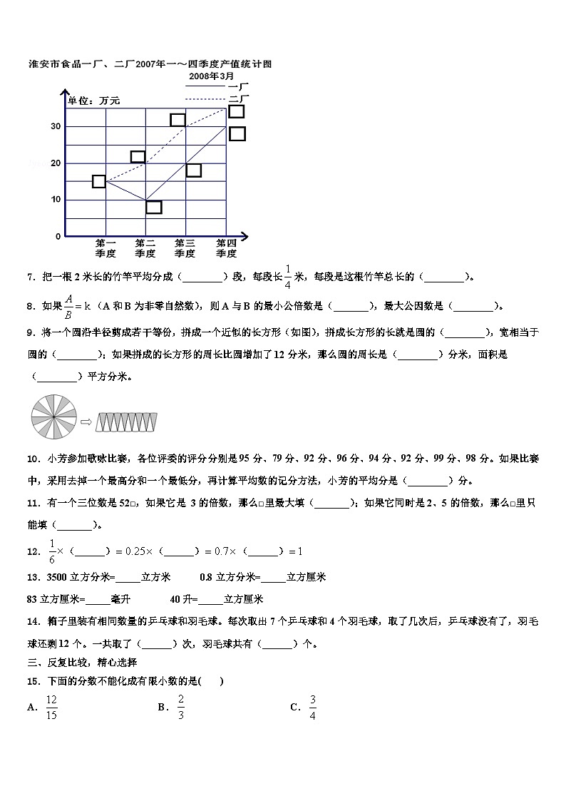 新邵县2022-2023学年五年级数学第二学期期末教学质量检测试题含解析02