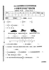 广西壮族自治区贵港市桂平市2022-2023学年五年级下学期期末文化素质检测数学试卷