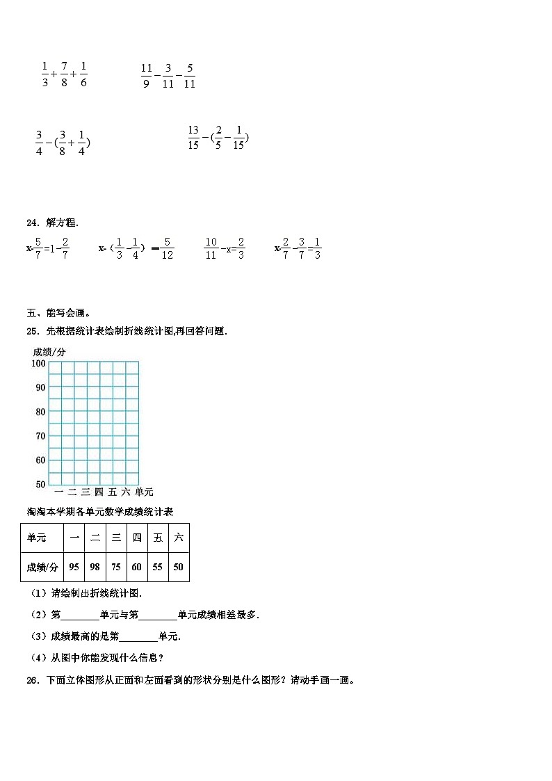 江苏省扬州市江都区仙女镇中心小学2023年数学五下期末质量跟踪监视模拟试题含解析03
