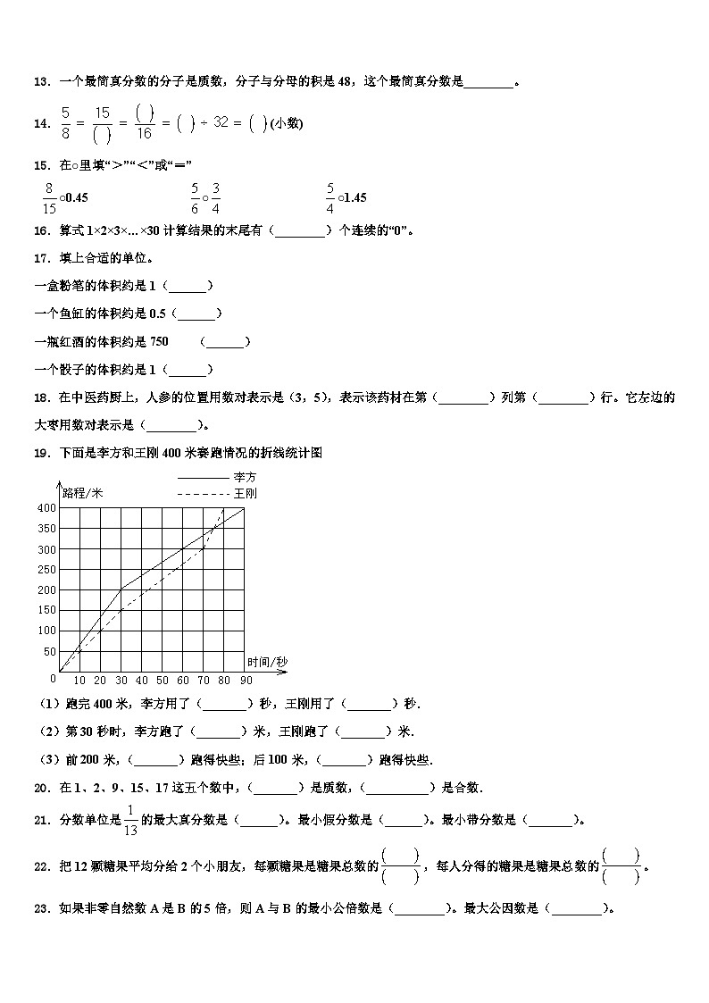 江西省宁都县2023年五年级数学第二学期期末联考模拟试题含解析第2页