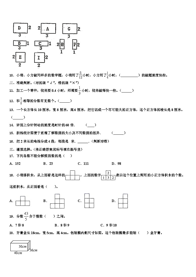 江西省南昌市南昌县2022-2023学年五年级数学第二学期期末达标检测试题含解析第2页