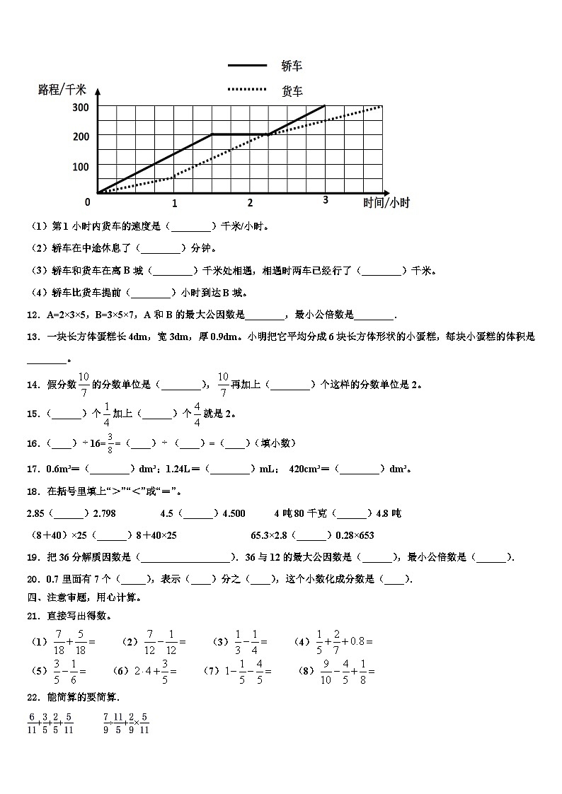 河北省保定市涞水县2022-2023学年数学五下期末统考模拟试题含解析第2页