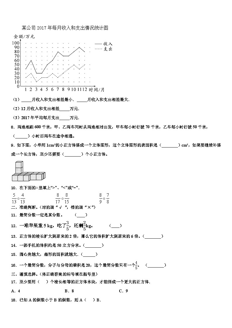 河北省承德市双滦区2023年五年级数学第二学期期末检测模拟试题含解析第2页