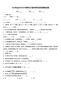 江门市台山市2023年数学五下期末教学质量检测模拟试题含解析