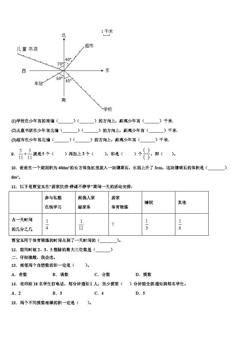 河北省石家庄市元氏县2022-2023学年数学五年级第二学期期末经典试题含解析02