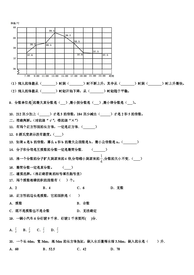 新疆维吾尔克拉玛依市白碱滩区2023年数学五年级第二学期期末学业水平测试模拟试题含解析第2页