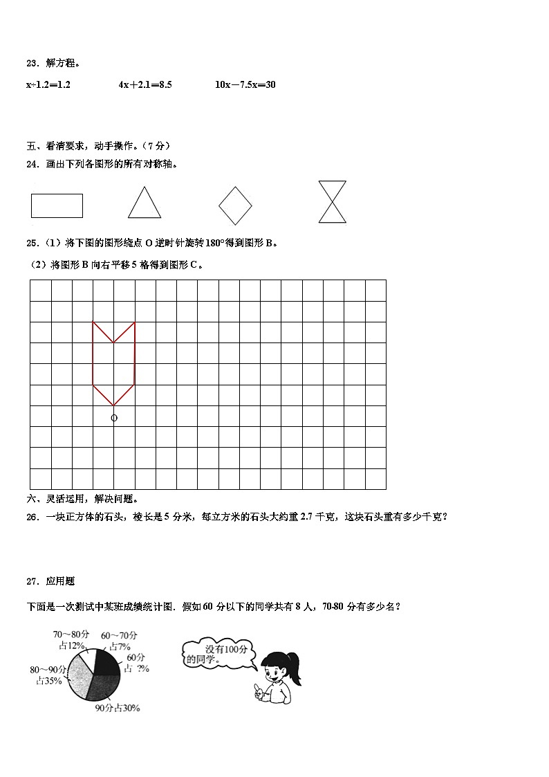 沧州市沧县2023年数学五下期末学业水平测试试题含解析03