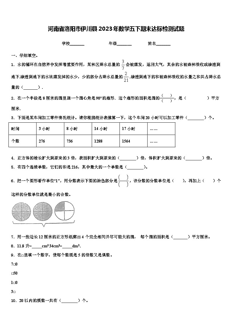 河南省洛阳市伊川县2023年数学五下期末达标检测试题含解析01