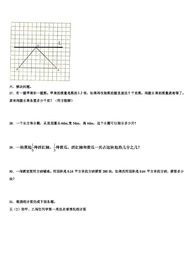 河南省平顶山市鲁山县2022-2023学年数学五年级第二学期期末经典模拟试题含解析03