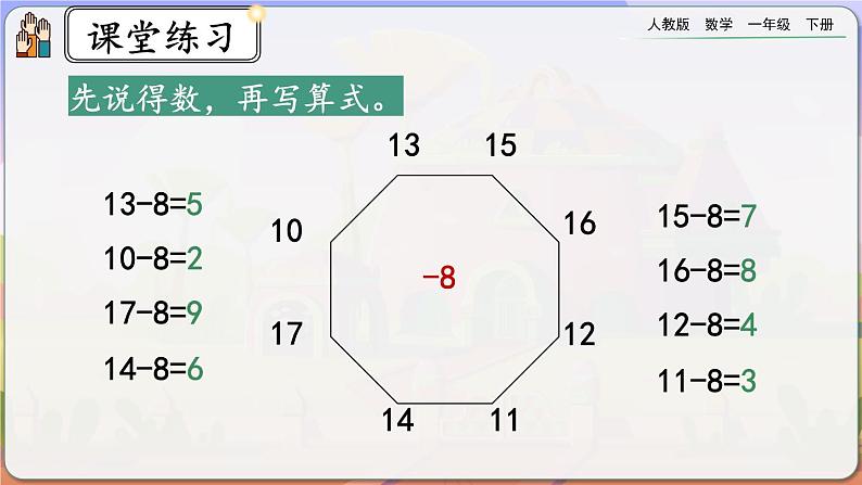 【2023教材插图】人教版数学一年级下册 2.5《练习三》课件（送教案+练习）08