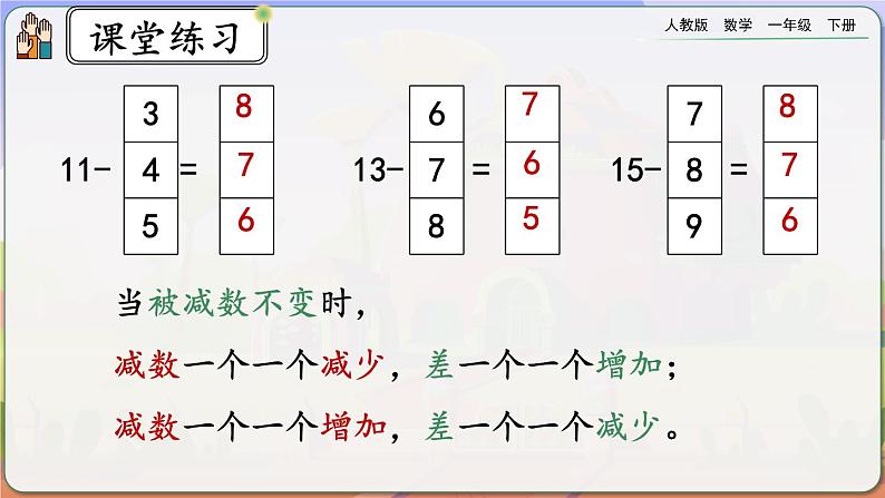 【2023教材插图】人教版数学一年级下册 2.7《练习四》课件第8页