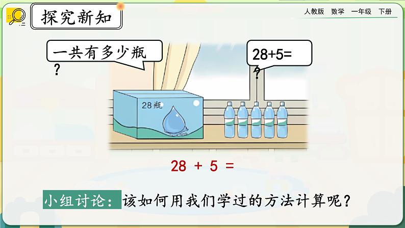 【2023教材插图】人教版数学一年级下册 6.4《两位数加一位数、整十数（进位加）》课件第5页