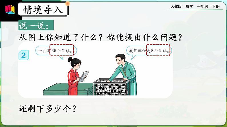 【2023教材插图】人教版数学一年级下册 6.7《两位数减一位数、整十数（退位减）》课件第3页