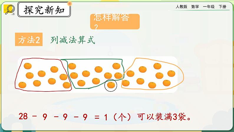 【2023教材插图】人教版数学一年级下册 6.12《用连减解决问题》课件（送教案+练习）06