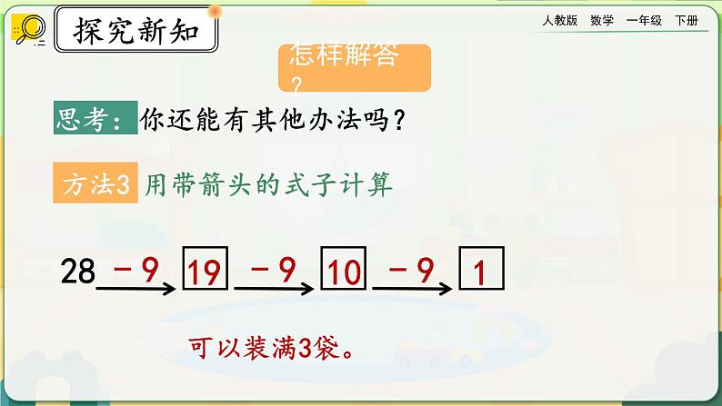 【2023教材插图】人教版数学一年级下册 6.12《用连减解决问题》课件（送教案+练习）07