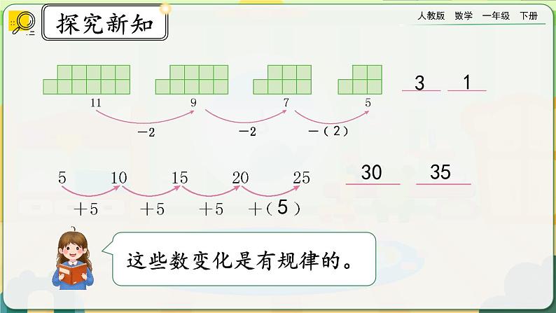 【2023教材插图】人教版数学一年级下册 7.5《练习二十》课件第3页