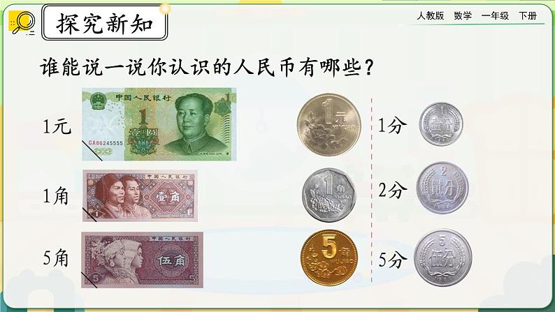 【2023教材插图】人教版数学一年级下册 8.4《认识人民币和找规律》课件（送教案+练习）03