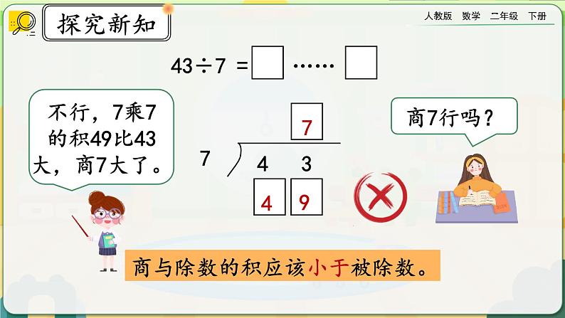 【2023最新插图】人教版数学二年级下册 6.4《有余数的除法的计算》课件第7页