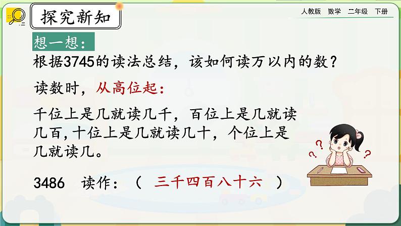 【2023最新插图】人教版数学二年级下册 7.7《万以内数的读法》课件（送教案+练习）06