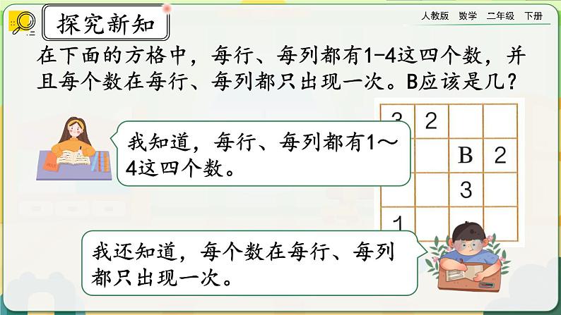 【2023最新插图】人教版数学二年级下册 9.2《方格填数问题》课件（送教案+练习）04