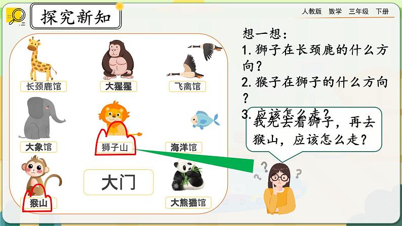 【2023最新插图】人教版数学三年级下册 1.4《认识简单的路线图》课件第7页